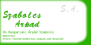 szabolcs arpad business card