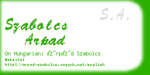 szabolcs arpad business card